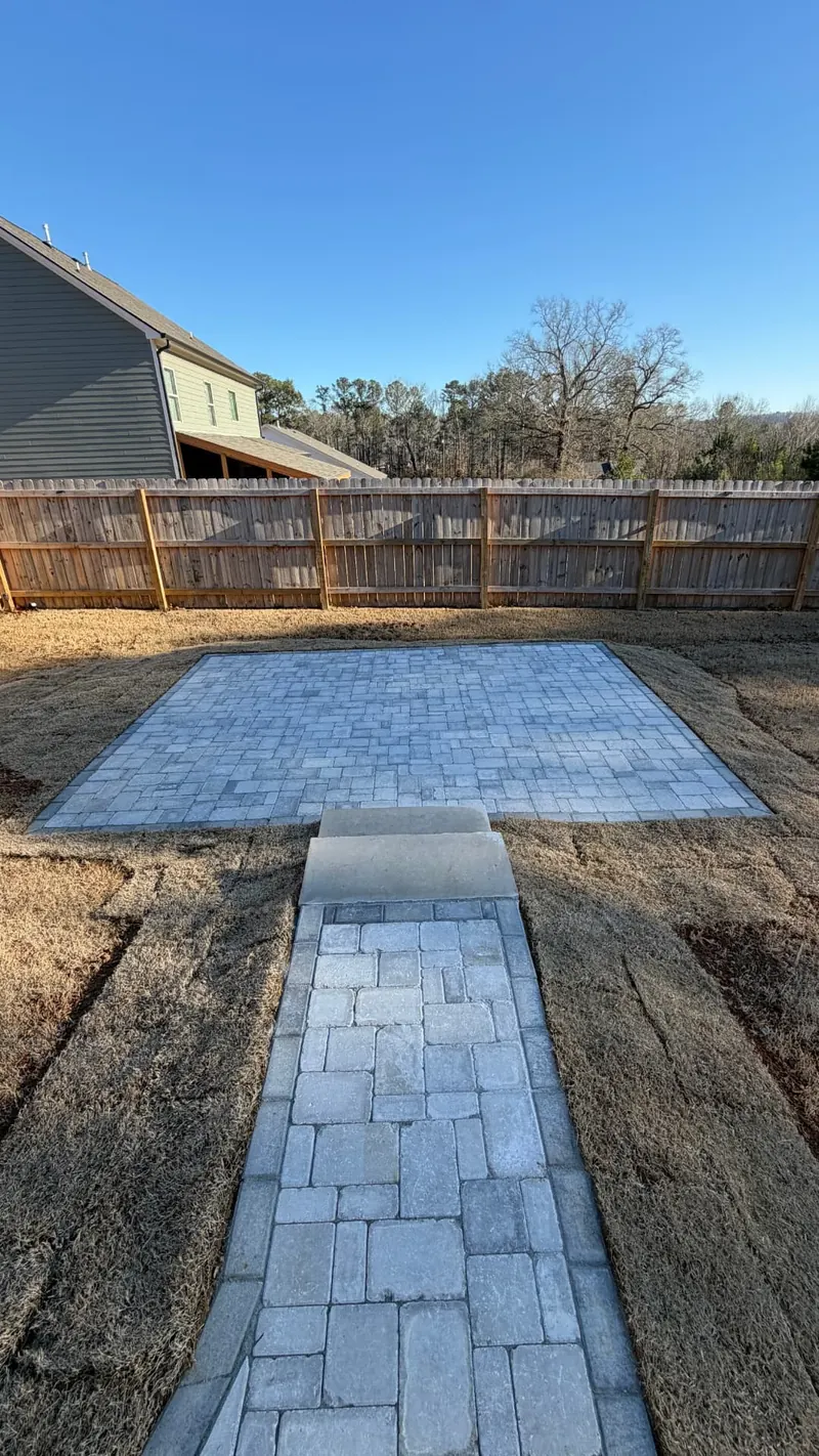 Installed paver patio at an Alabama home