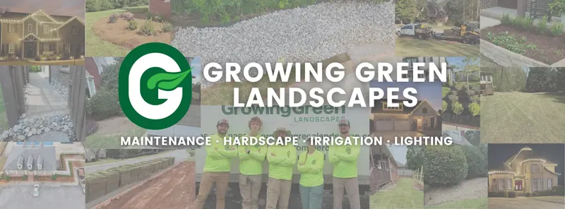 Growing Green Landscapes crew working on completed landscape and hardscape projects