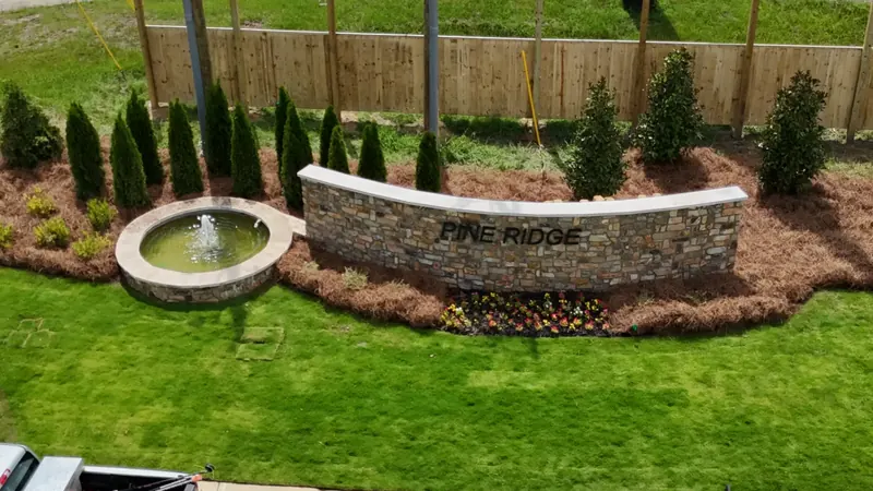 Freshly planted landscape bed at an Alabama home